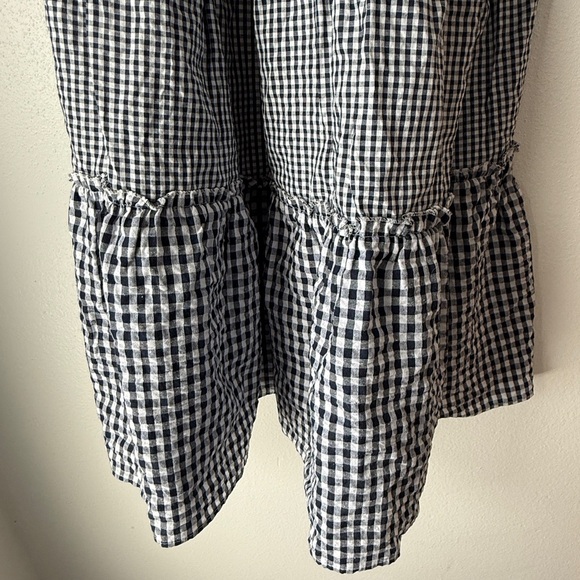 NWT J Gee Dress Women S Black White Check Peasant - Picture 2 of 15